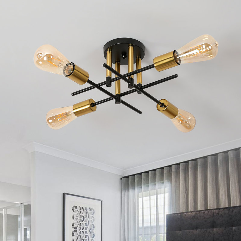 4-Light 40cm Simplicity Semi Flush Mount Light