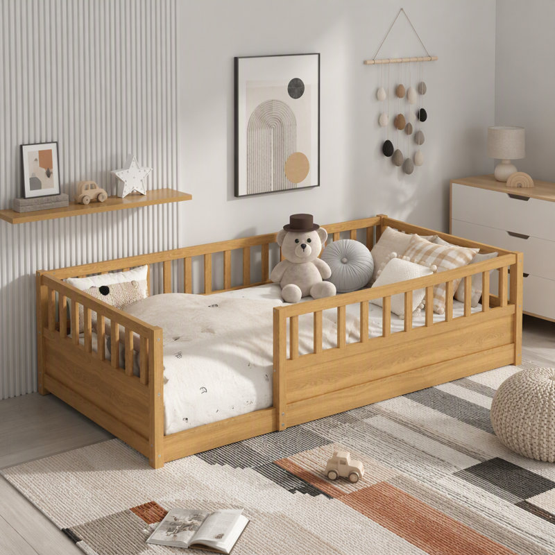 Lit en bois, Lit simple, Naturel