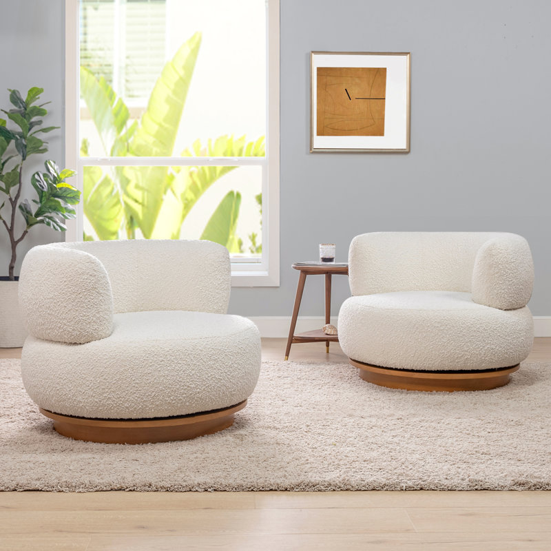 Upholstered Swivel Barrel Chair