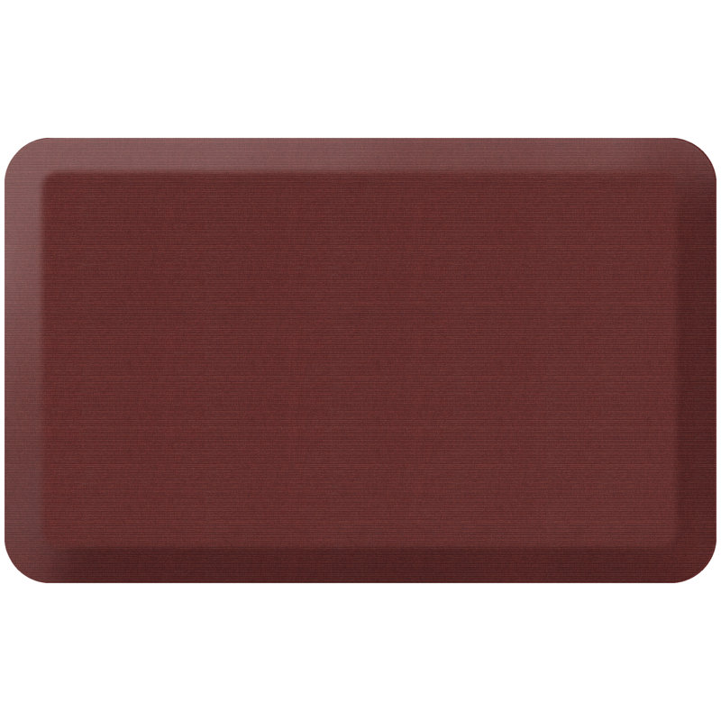 Solid Color Anti-Fatigue Non-Skid Kitchen Mat, 1'8" x 2'8", Crimson
