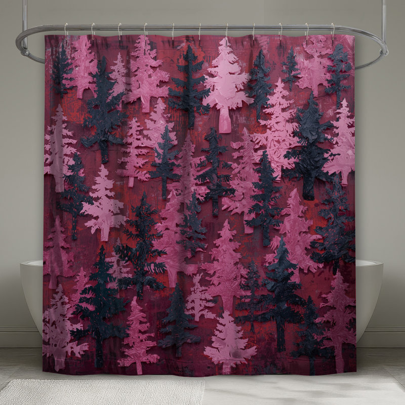 Rideaux de douche Pink Forest, L 70 po x H 84 po