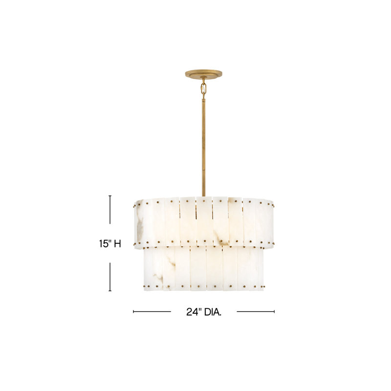 Simone 6 - Light Steel Dimmable Drum Chandelier