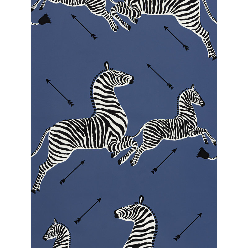 Zebras | Wallpaper | Trimmed, Denim