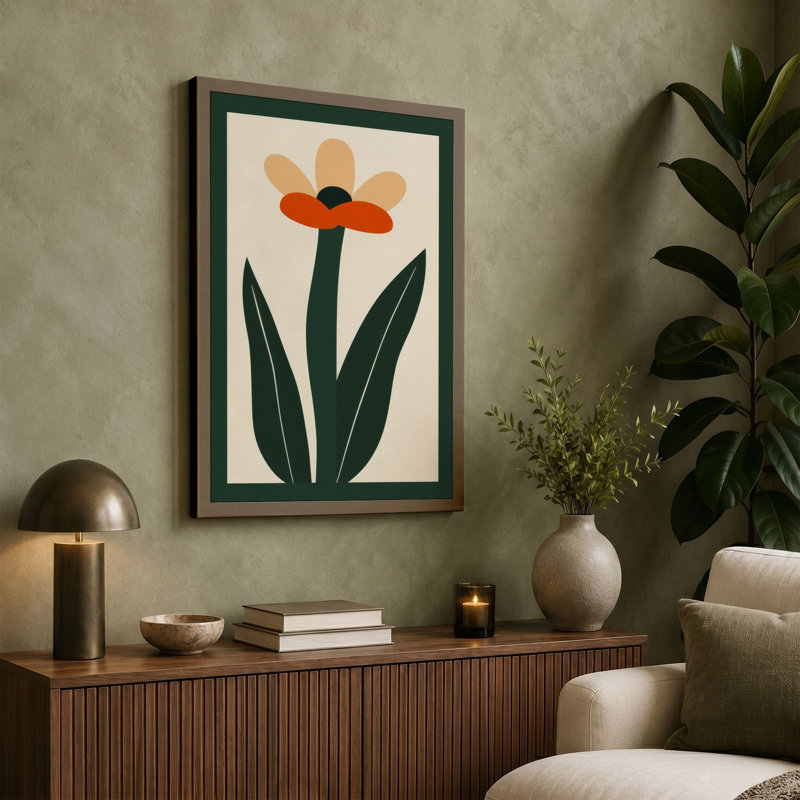 Bloom Mid-Century - Wrapped Canvas, 18x12 - 45.7 x 30.5 cm, White Border