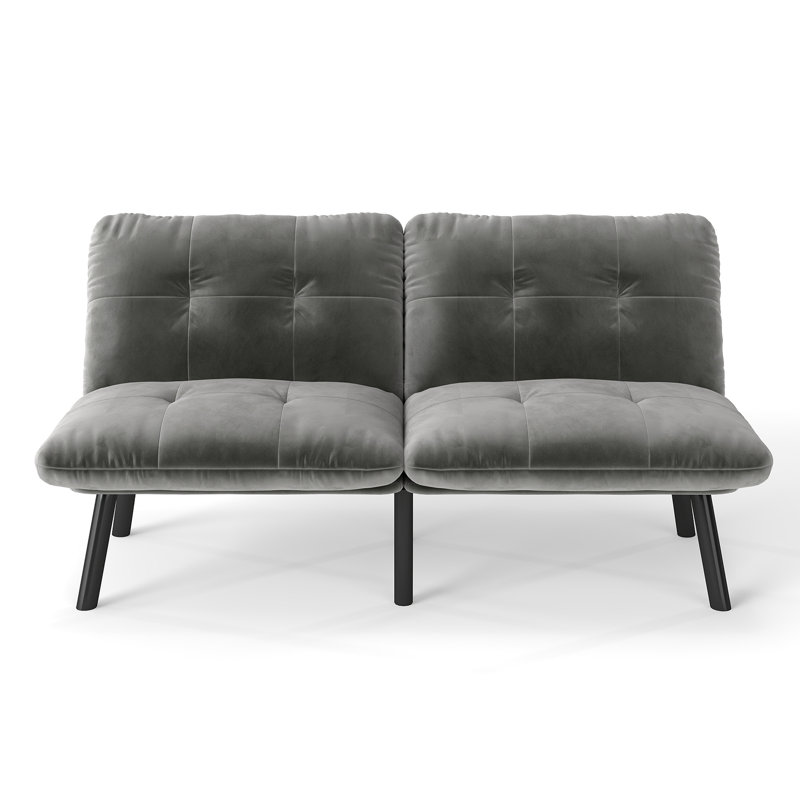 Grey Convertible Folding Modern Sofa Bed, Gray