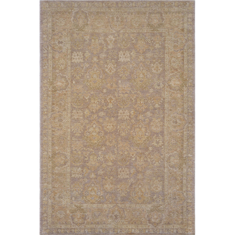 Tapis unique brun clair / mauve 6 pi x 9 pi