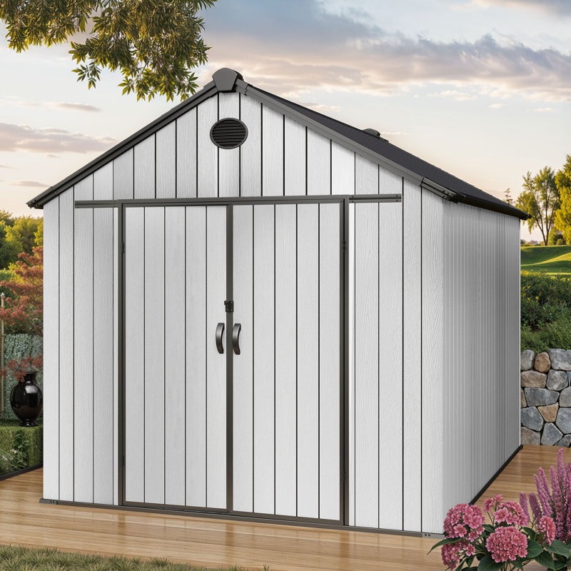 Remise de rangement extérieure 8 x 10 pi avec plancher, H 96,06 po x l 83,46 po x P 112,2 po