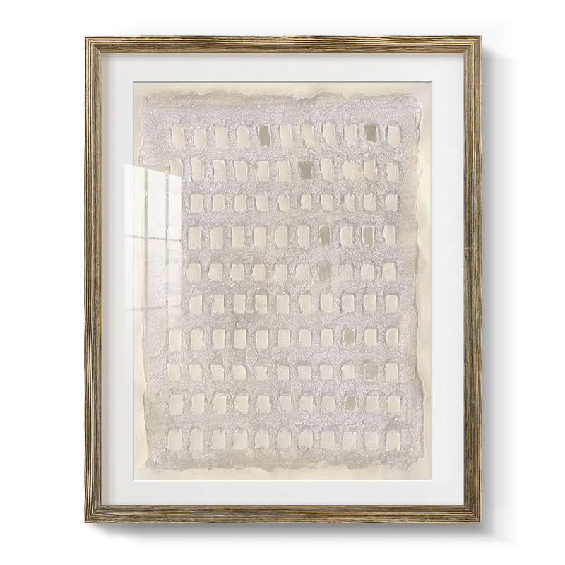 Pearl Punch Card II, Papier avec cadre noyer, Blanc
