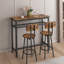 Table de bar, équipée de 2 tabourets de bar, avec dossier et cloison