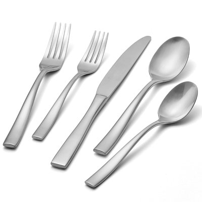 Ensemble de couverts 60 pièces pour 12 personnes, ensemble de couverts en acier inoxydable mat avec fourchettes, couteaux, cuillères, va au lave-vaisselle, couverts résistants à la rouille pour la maison, le mariage et les repas au quotidien