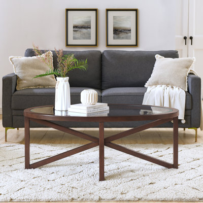 Table basse moderne en verre simple (table incluse seulement)
