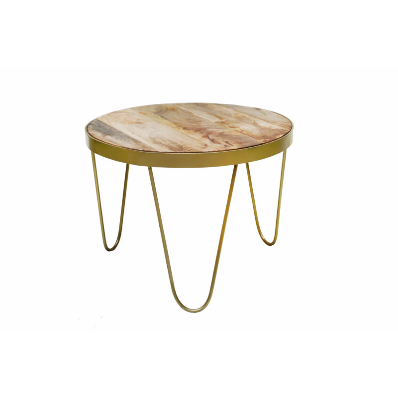 Rodney Three Leg Coffee Table, Gold