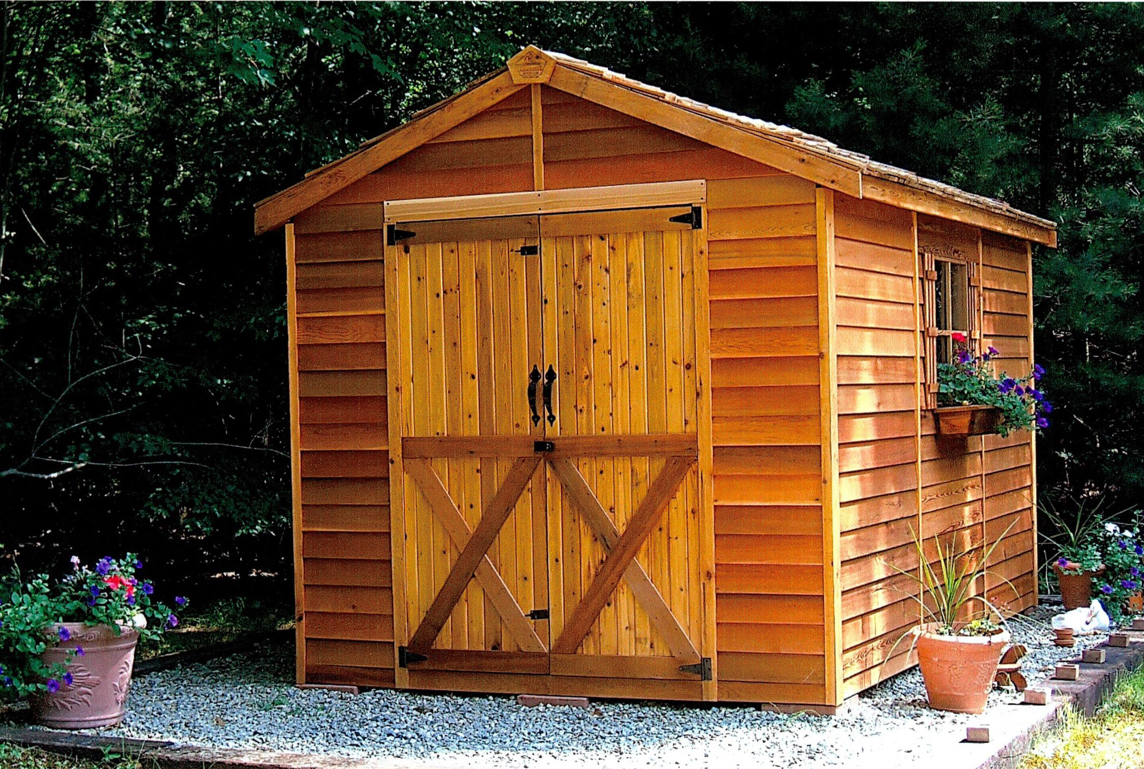 Cedarshed Rancher 8 ft. W x 10 ft. D Solid and Manufactured Wood