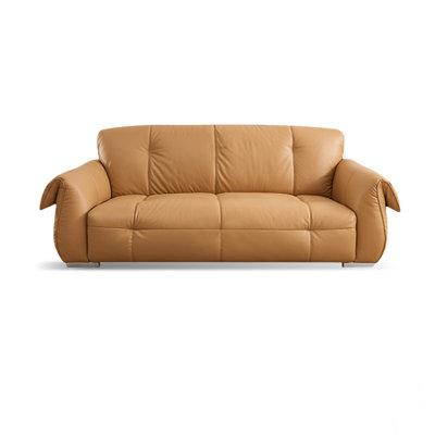 Orange Genuine Leather Standard Sofa cushion Loveseat