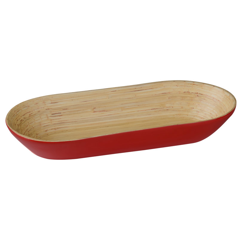 Brambly Cottage Solutre Bamboo Serving Bowl, Red