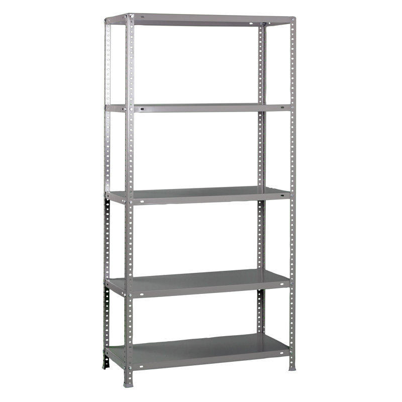 100cm W Steel Height -Adjustable Shelving Unit, 200cm H x 100cm W x 30cm D, Grey