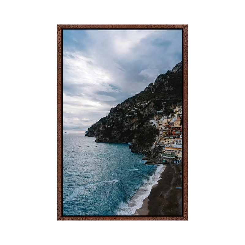 Stormy Positano III by Bethany Young - Print on Canvas, Classic Brown Wood Framed, 101.6cm H x 66.04cm W x 3.81cm D