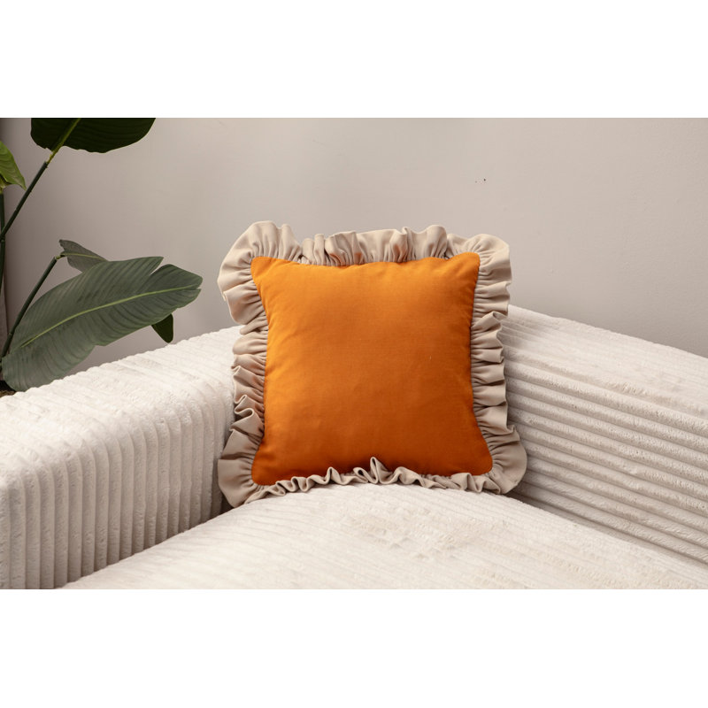 Housse de coussin, Orange/beige
