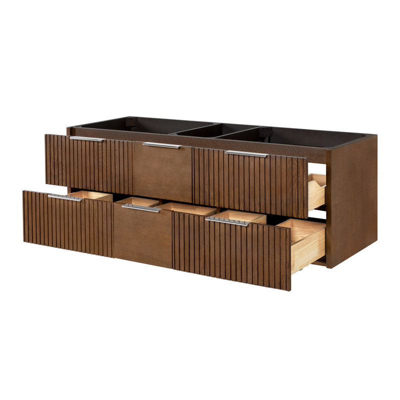 Armoire murale à double cuve en chêne brun Lucia, Brown Oak