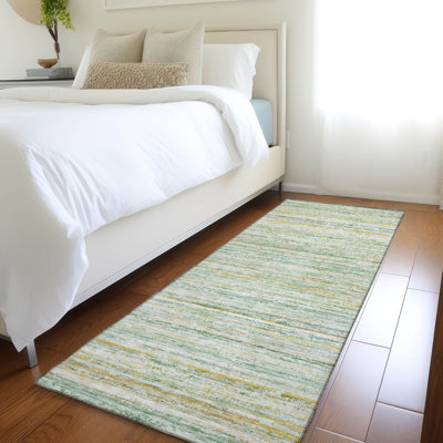 Machine Washable Indoor/Outdoor Claudian ACN1239 Mint Rug