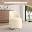 PU Leather Barrel Swivel Armless Dining Chair-367095137