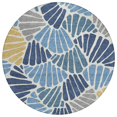 Machine Washable Indoor/Outdoor Chantille ACN2384 Floral Rug