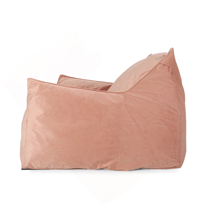 Fauteuil à billes surdimensionné 2 places avec accoudoirs, rose