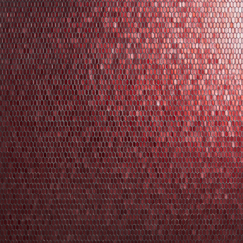 Whisper 11.61" x 11.73" Polished Mini Picket Glass Mosaic Wall Tile (0.94 Sq. Ft. / each), Red