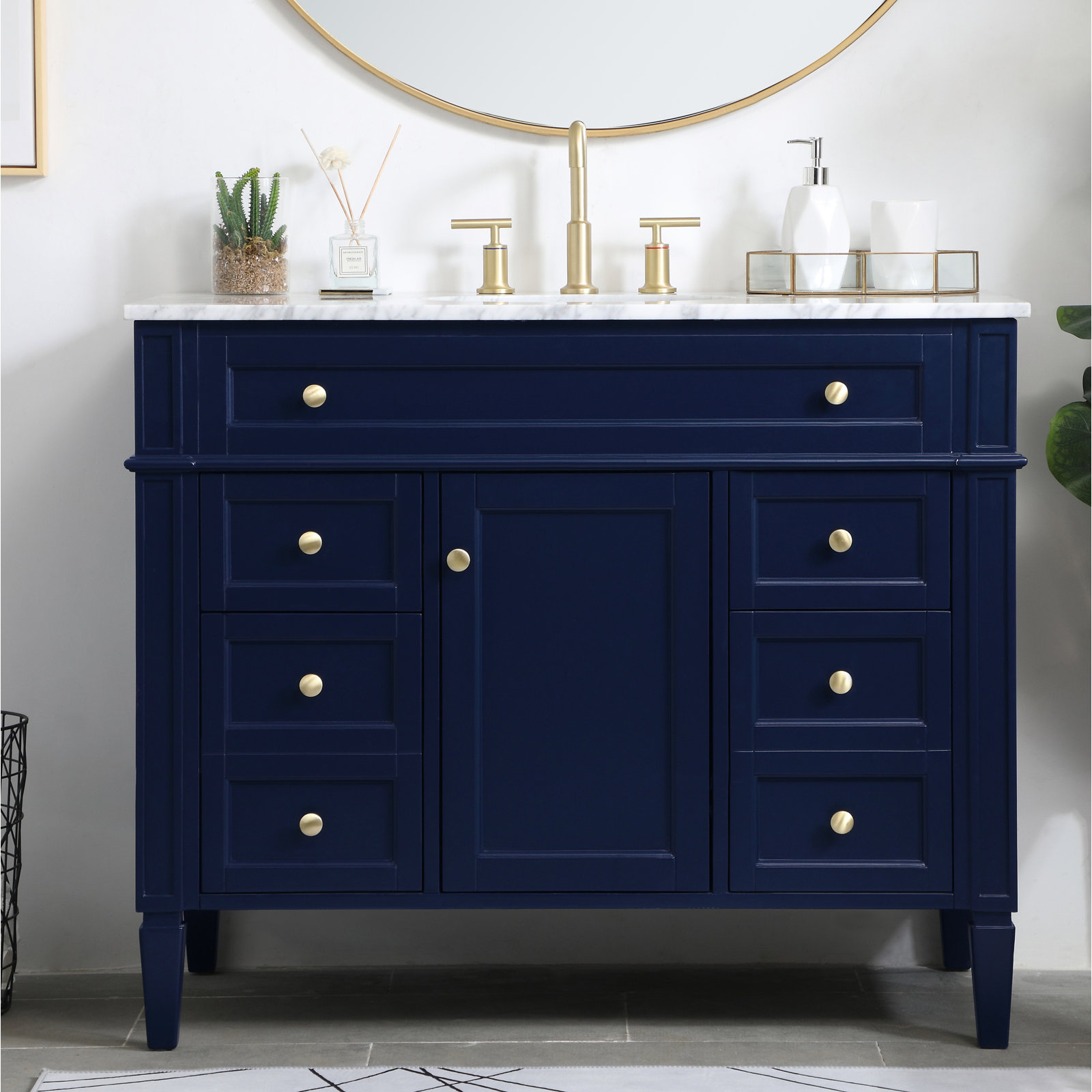 Rivers 42'' Single Bathroom Vanity, Blue