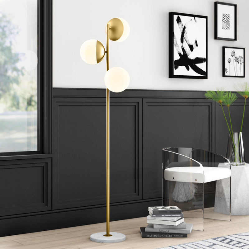 Elliot 65.5'' Tree Floor Lamp, Frosted White, Brass