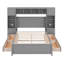 Lit double en bois avec armoire et tablette tout-en-un
