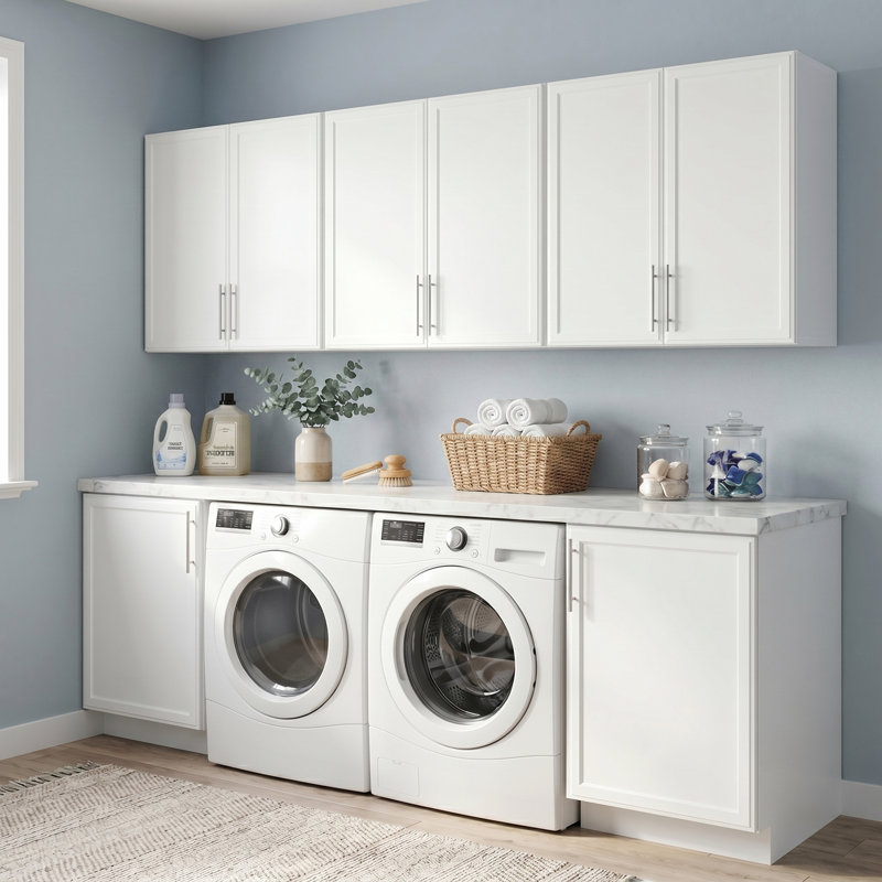 Armoires de salle de bain murales l 89 "avec tablettes réglables, White
