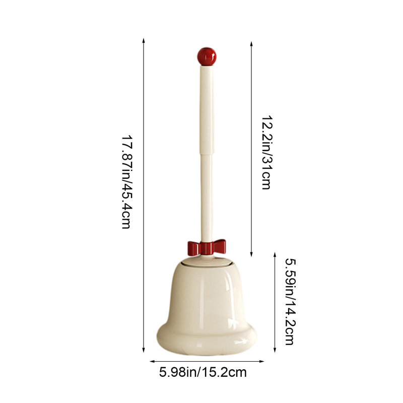 Brosse de toilette pour salle de bain en forme de cloche avec brosse anti-odeurs, Blanc