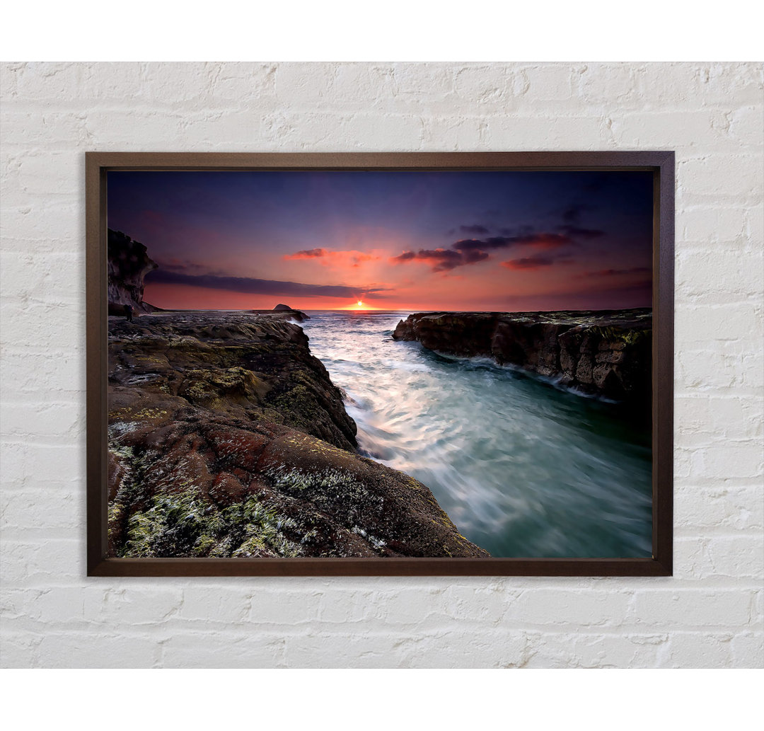 Sonnenuntergang am Muriwai Strand - Einzelbildrahmen Kunstdrucke auf Leinwand