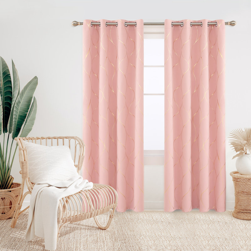 Valmar Blackout Curtain Pair, Coral Pink, Width 168 x Drop 229cm