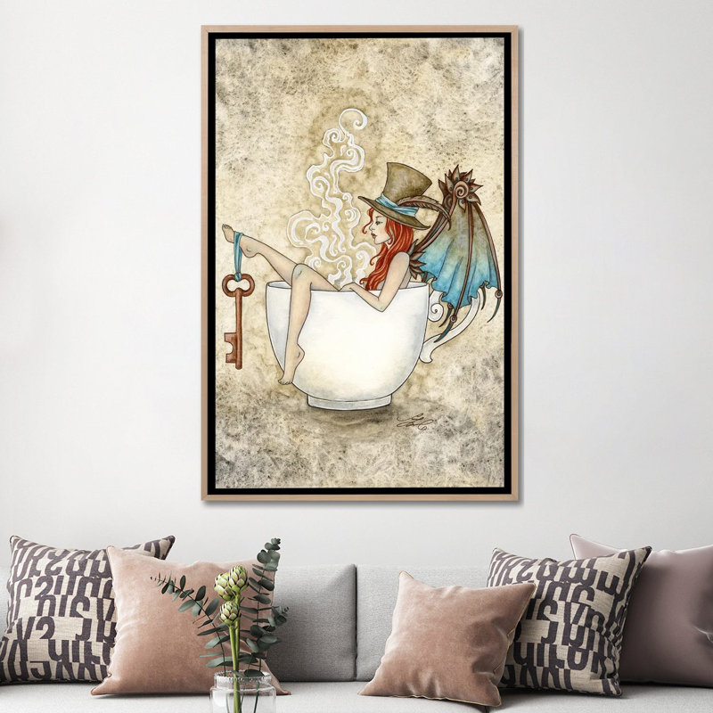 Steam Bath, Natural Wood Floater Framed Canvas, No Mat, 60" H x 40" W x 1.5" D