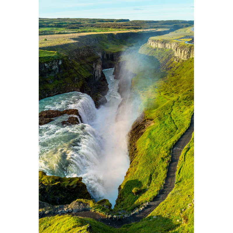 Cardone Gullfoss Waterfall in Island - Photographie sur toile tendue, H 48 po x l 32 po