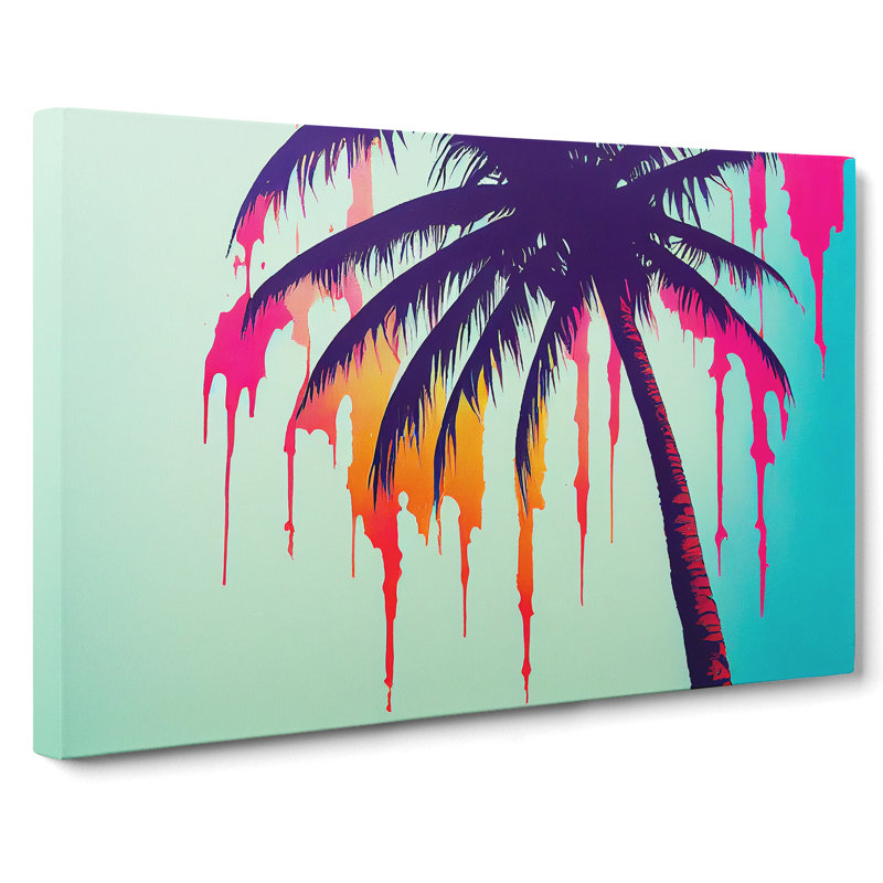 Painted Palm Tree Vol.1 Abstract - Wrapped Canvas, 40cm H x 60cm W x 3cm D