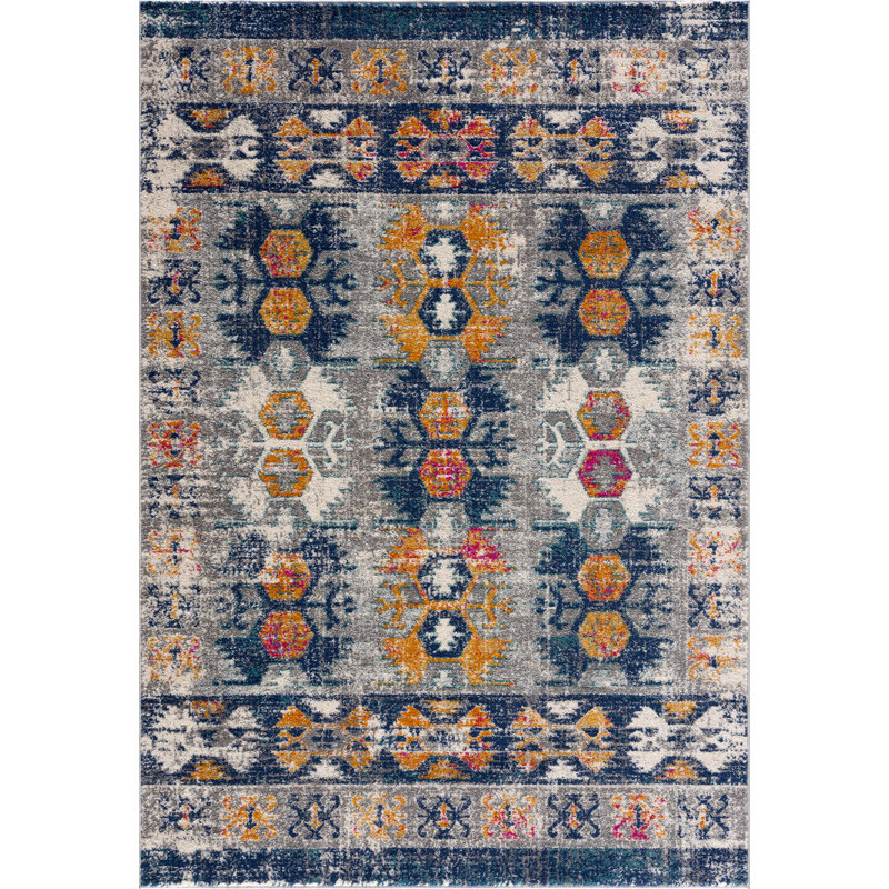Tapis gris et orange IntarsMAL100A, Rectangle 4 pi x 6 pi