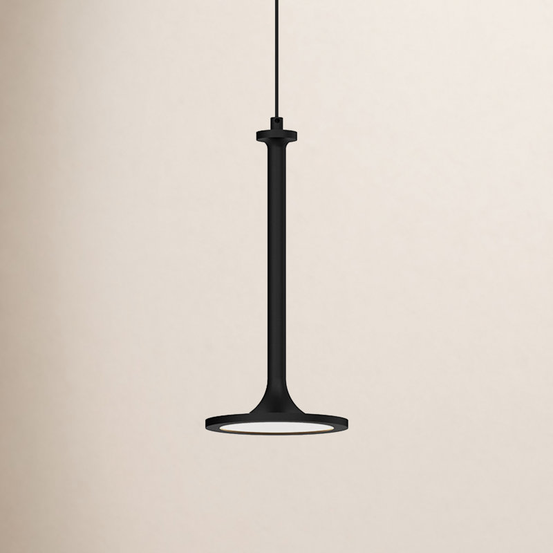 Daveney 1 - Light LED Single Pendant, 12.38" H x 5.63" W x 5.63" D, Matte Black