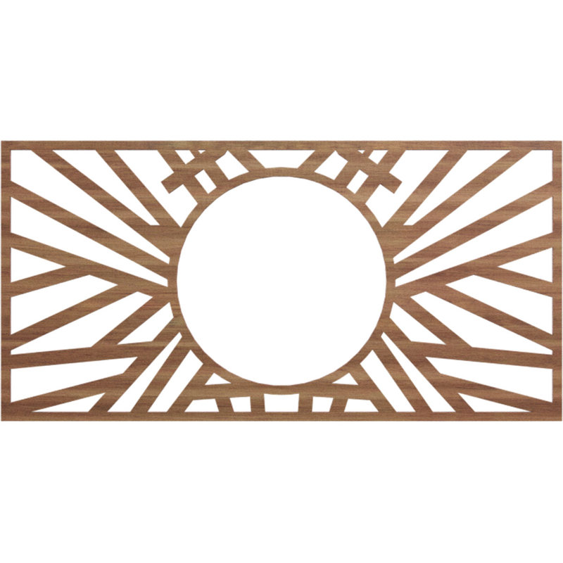 28"W x 14"H x 10 3/8"ID x 3/8"T Hoover Wood Fretwork Pierced Ceiling Medallion, Cherry, Walnut, 16" H x 32" W x 0.38" D