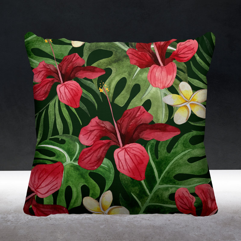 Housse de coussin d'extérieur carré Koi, H 17 po x l 17 po, Forêt