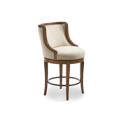Corbin Swivel Upholstered Stool with Solid Wood Frame