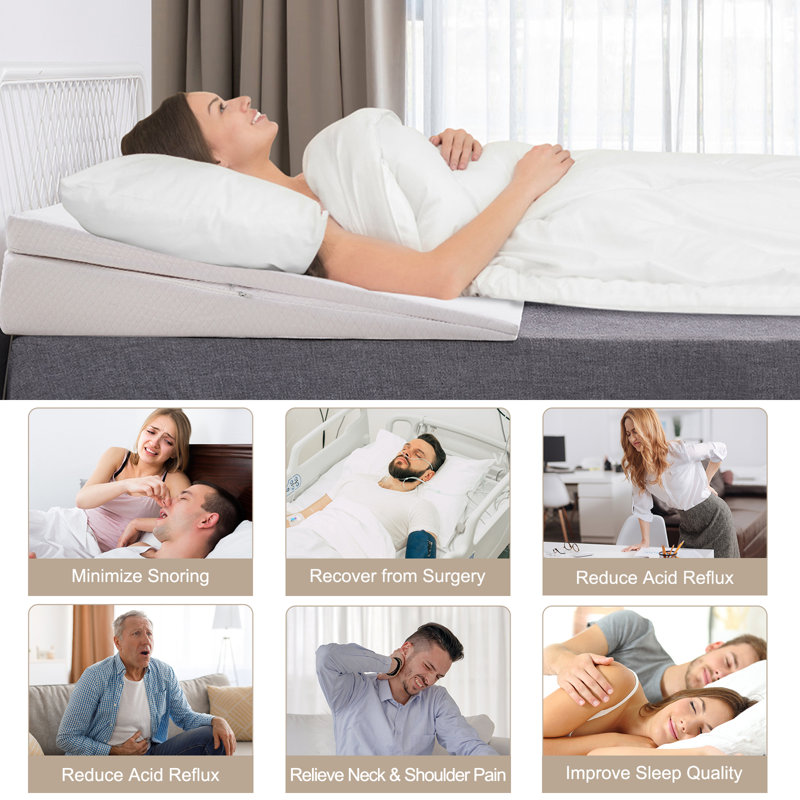 Chickamauga Extra Large Memory Foam Bed Wedge Pillow,Bed Wedge Mattress Gap Filler for Acid Reflux, Anti Snore, Queen