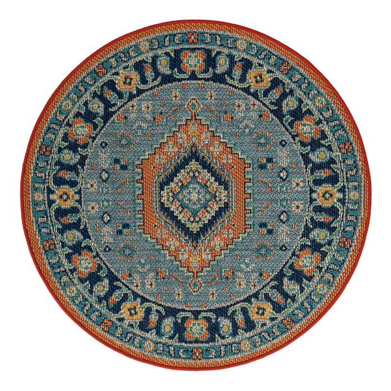 Tapis intérieur / extérieur Felipe Marlenia, Rond 4 pi 1 po