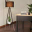 Deliylah Black Floor Lamp with Outlet