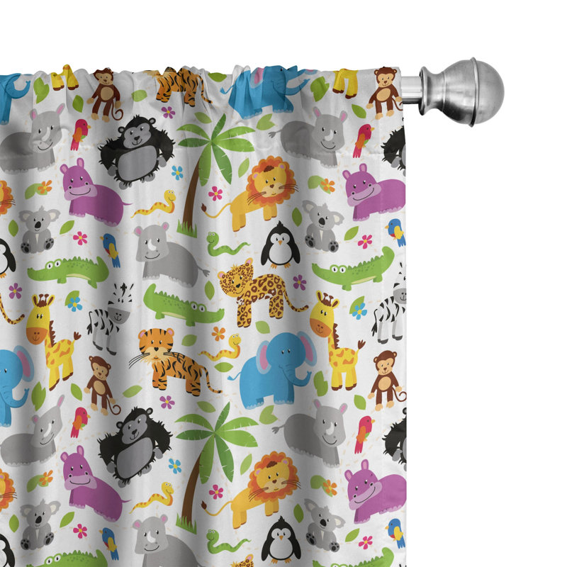 Nursery Semi-Sheer Rod Pocket Curtain Panels, 28" x 84"