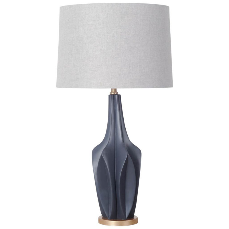 Lampe de table 29 po Dahill, Base noire / abat-jour gris