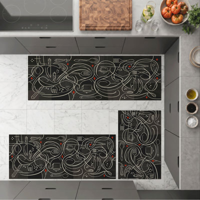 Abstract Art Non-Slip Washable Kitchen Mats