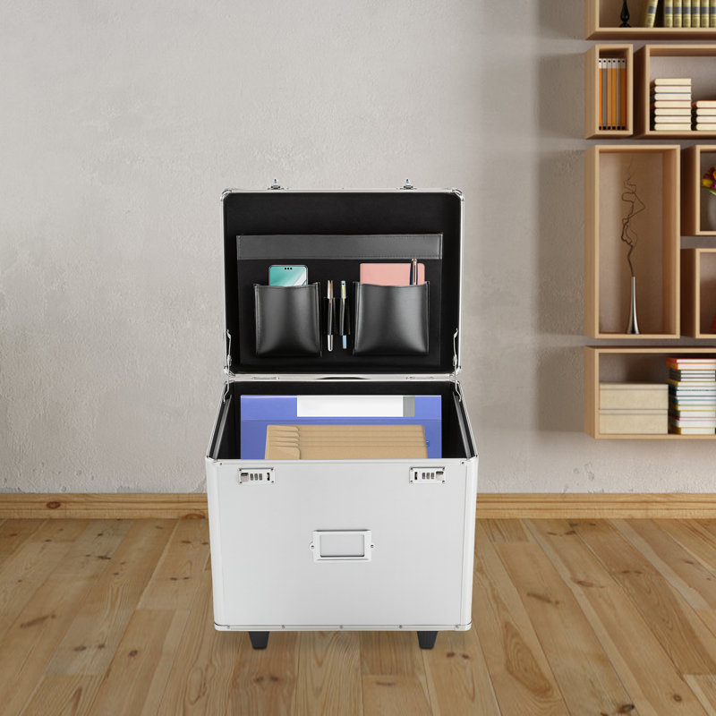 Large Lockable File Box with Wheels